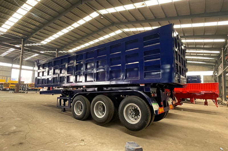 3 Axles Bogie Suspension Rear Dump Tipper Semi trailer插图