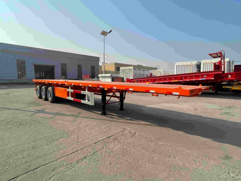 3 Axles 40FT Flatbed Container Semi Trailer for sale插图