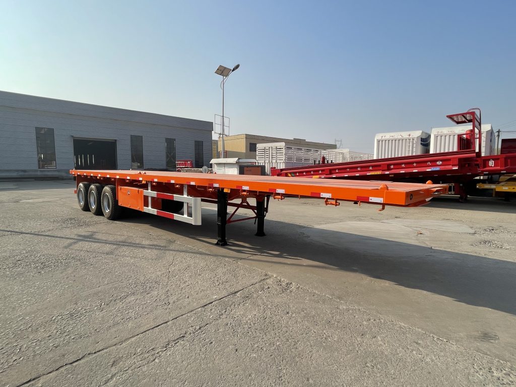 3 Axles 40FT Flatbed Container Semi Trailer插图