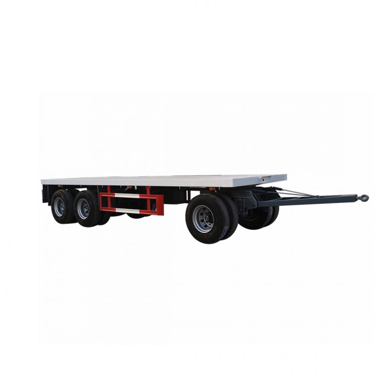 3 Axles Dolly Drawbar Flatbed Trailer