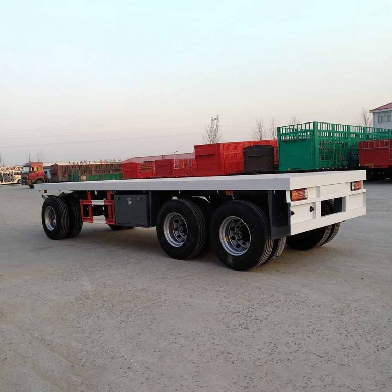 3 Axles Dolly Drawbar Flatbed Trailer-13