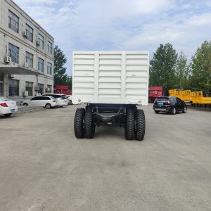 3 Axles Dolly Full Drawbar Drop Flatbed Side Wall Board Fence Turn Table Twist Lock Container CKD SKD Truck Trailer for Sale in Ethiopia (2)