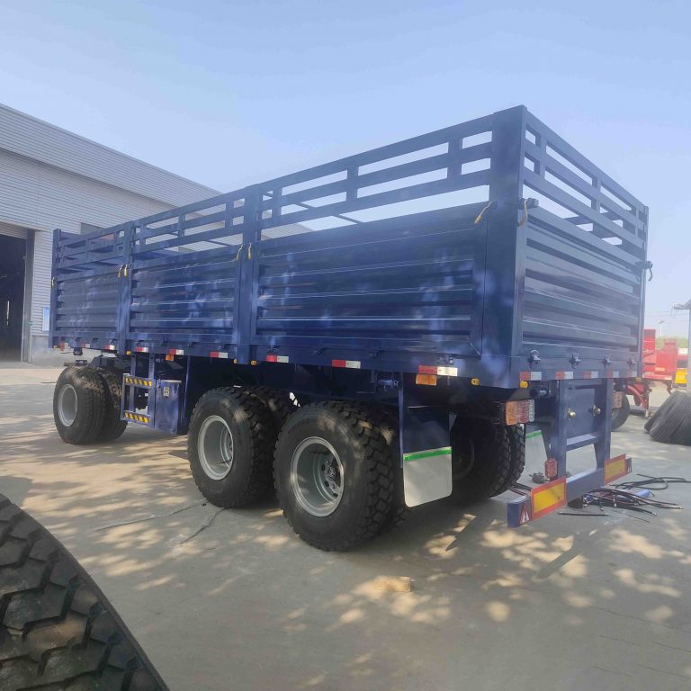 3 Axles Dolly Full Drawbar Drop Flatbed Side Wall Board Fence Turn Table Twist Lock Container CKD SKD Truck Trailer for Sale in Ethiopia (3)