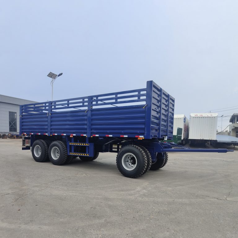 3 Axles Dolly Full Drawbar Drop Flatbed Side Wall Board Fence Turn Table Twist Lock Container CKD SKD Truck Trailer for Sale in Ethiopia (4)