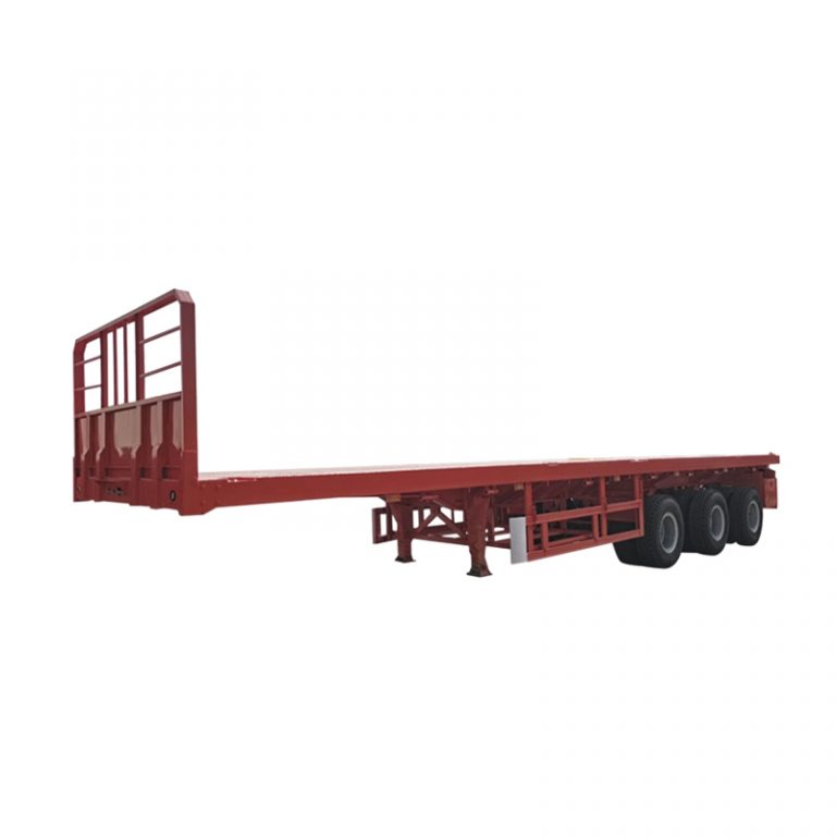 3 Axles Frontwall Bogie Suspension Flatbed Semi Trailer