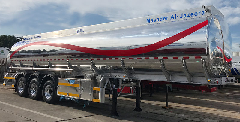 Aluminum Alloy Gasoline Petrol Diesel Oil Mirror Insulated Tanker Fuel Tanker Trailer for Sale插图