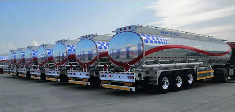 Aluminum Alloy Gasoline Petrol Diesel Oil Mirror Insulated Tanker Fuel Tanker Trailer for Sale插图1