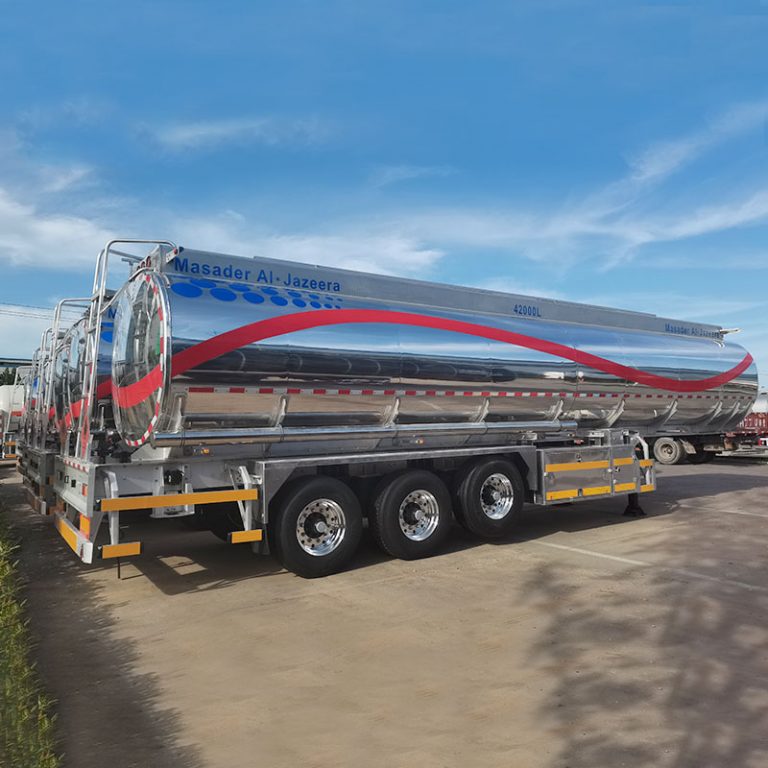 Aluminum Alloy Gasoline Petrol Diesel Oil Mirror Insulated Tanker Fuel Tanker Trailer for Sale (4)