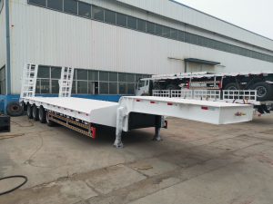 China SUPREME 4 Axles Heavy Duty Lowbed Semi Trailer for Sale