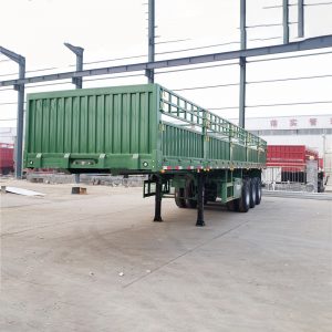 Side Fence Cargo Animal Transport Livestock Semi trailer with Stake-4