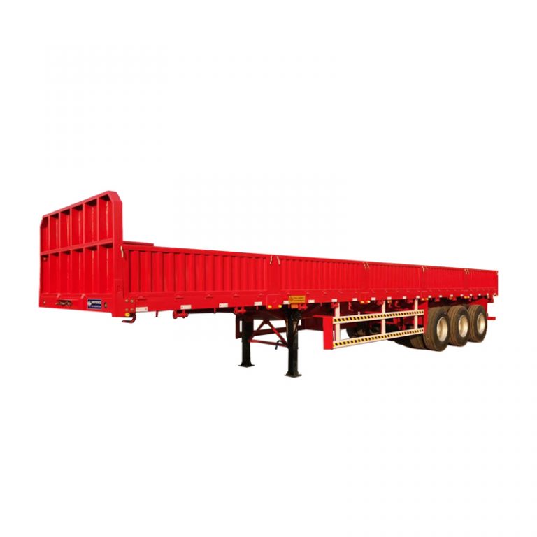 Tri-Axles Flatbed Semi Trailer with 800mm Height Side Walls for Tanzania (11)