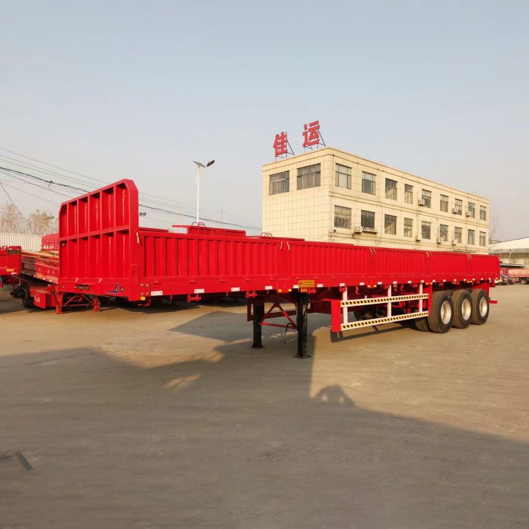 Tri-Axles Flatbed Semi Trailer with 800mm Height Side Walls for Tanzania (4)