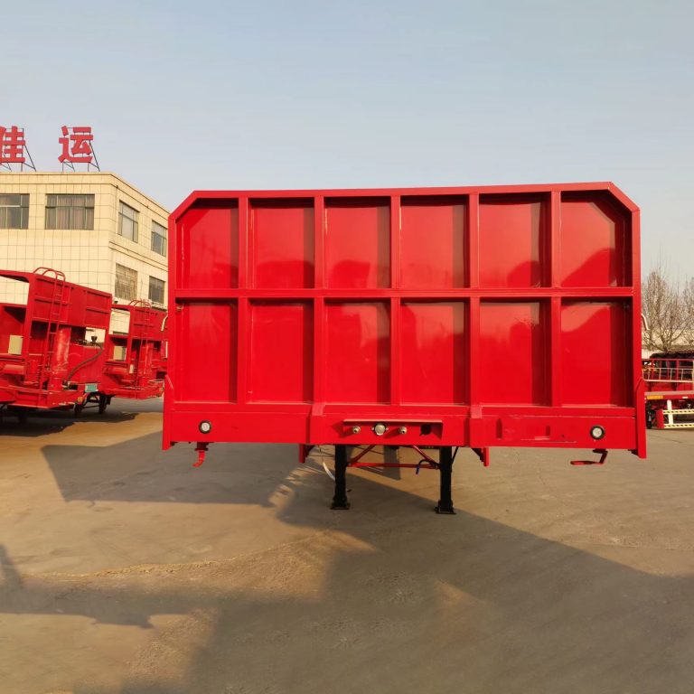 Tri-Axles Flatbed Semi Trailer with 800mm Height Side Walls for Tanzania (5)