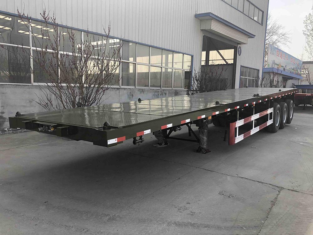 16 Units 3 Axles Flatbed Container Semi Trailer to Ghana插图1