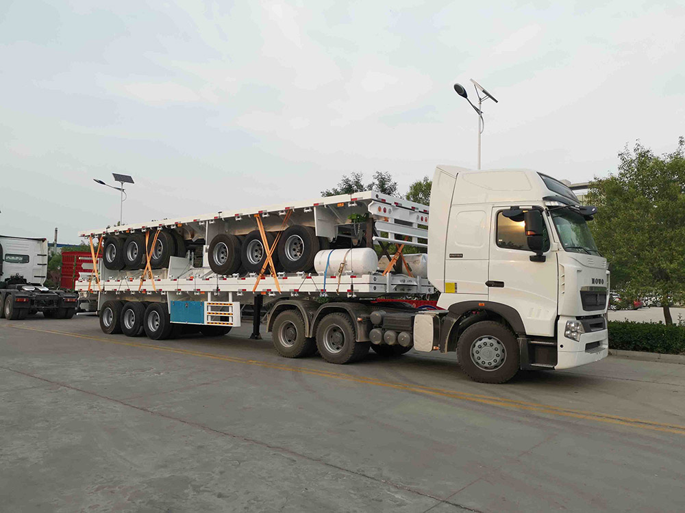 16 Units 3 Axles Flatbed Container Semi Trailer to Ghana插图2