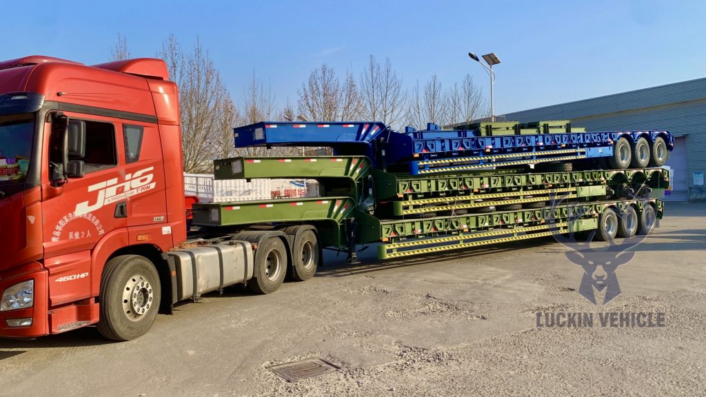 Tri Axle 80 Ton Low Bed Semi Trailer is ready to ship Ghana插图