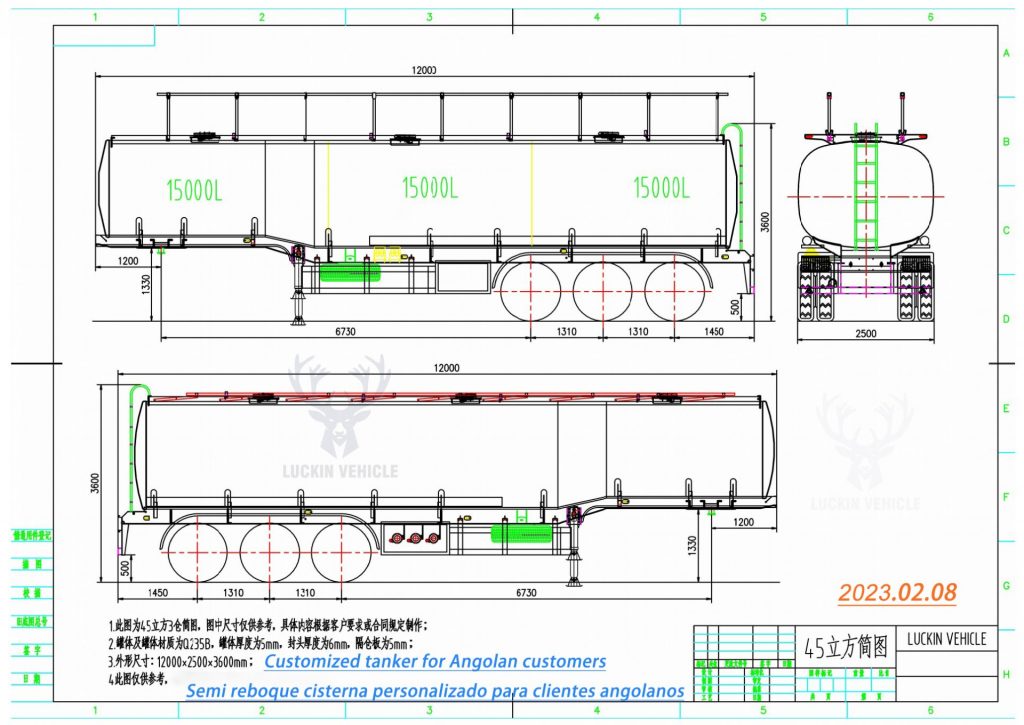 45000 Liters Carbon Steel Tanker Trailer Ready Ship To Angola插图6