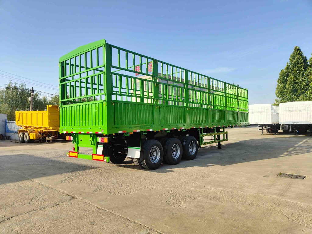 LUCKIN 3 Axle 60 Ton Heavy Duty Fence Cargo Truck Trailers Drop Side Wall Semi Trailer插图1