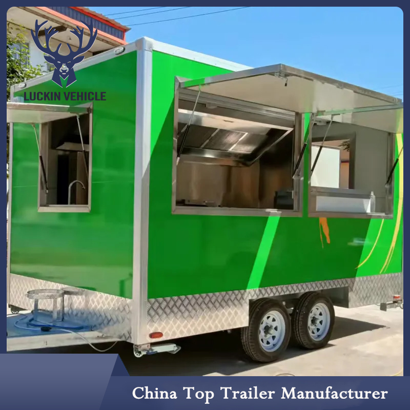 2023 New Mobile Kitchen Beer Barbecue Snack Coffee Fiberglass Mobile Food Truck Trailer插图5