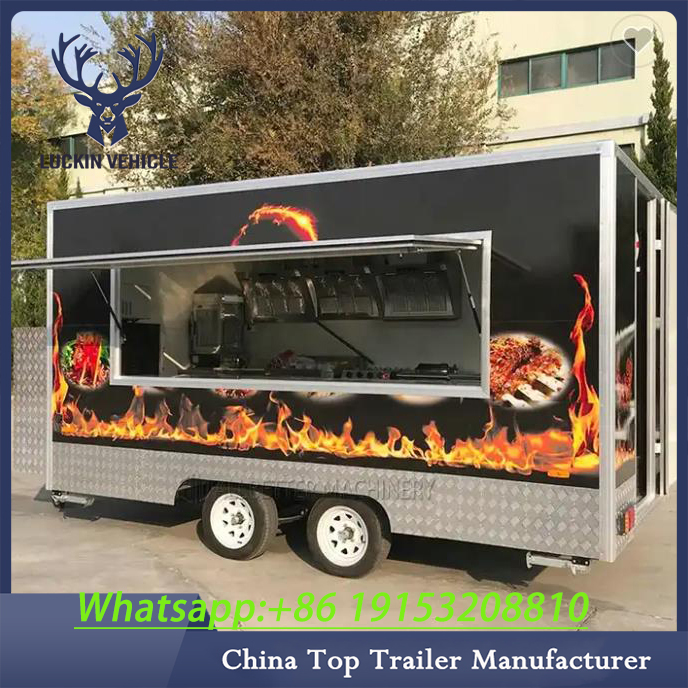 2023 New Mobile Kitchen Beer Barbecue Snack Coffee Fiberglass Mobile Food Truck Trailer插图