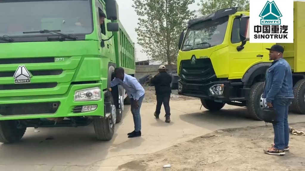 Cameroon customers come to our LUCKIN VEHICE factory for test drive HOWO 371 Dump Truck插图