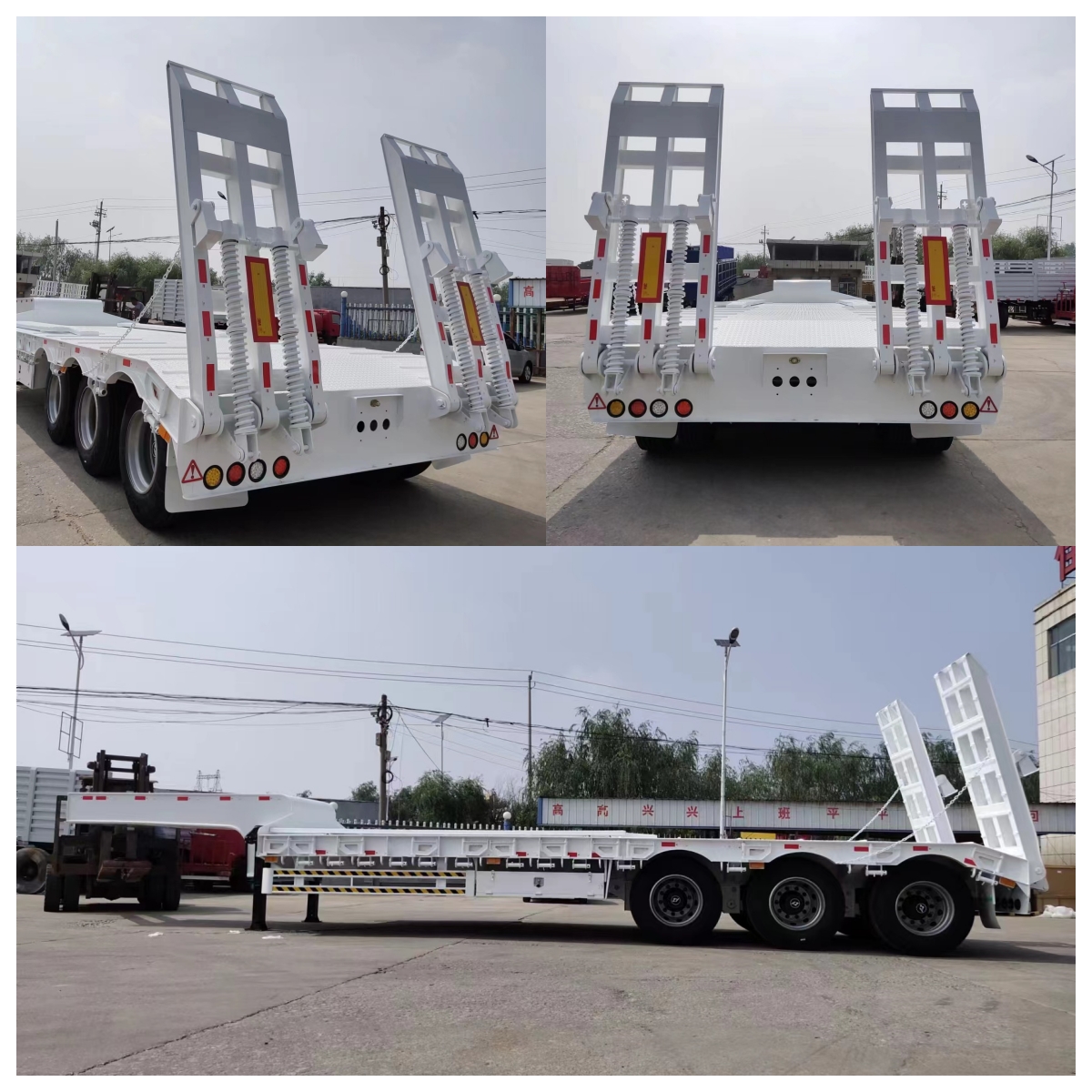 3 Axles Low bed semi trailers插图