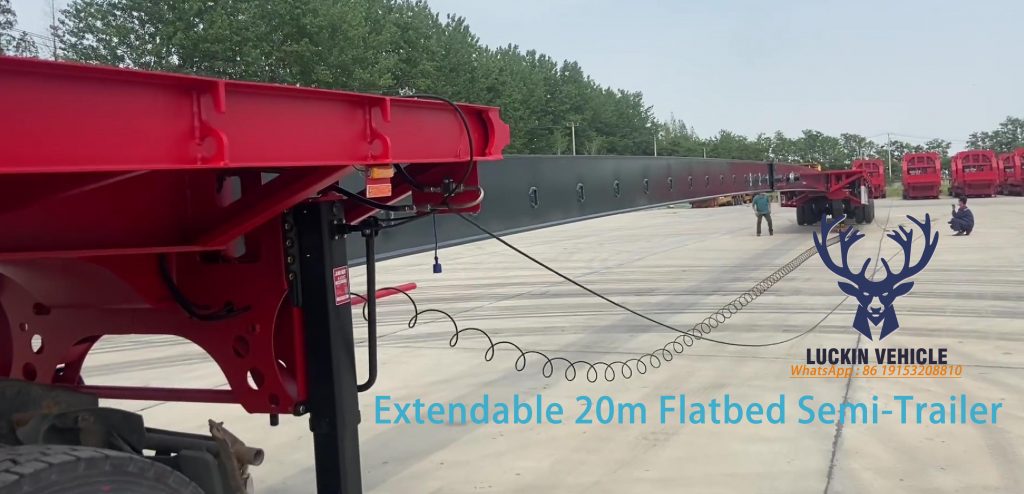 New Design Super Extendable 8–20m Flatbed Trailer From Luckin Vehicle插图7