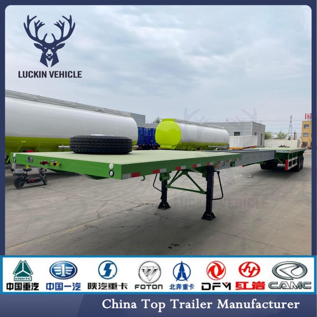 New Design Super Extendable 8–20m Flatbed Trailer From Luckin Vehicle插图1