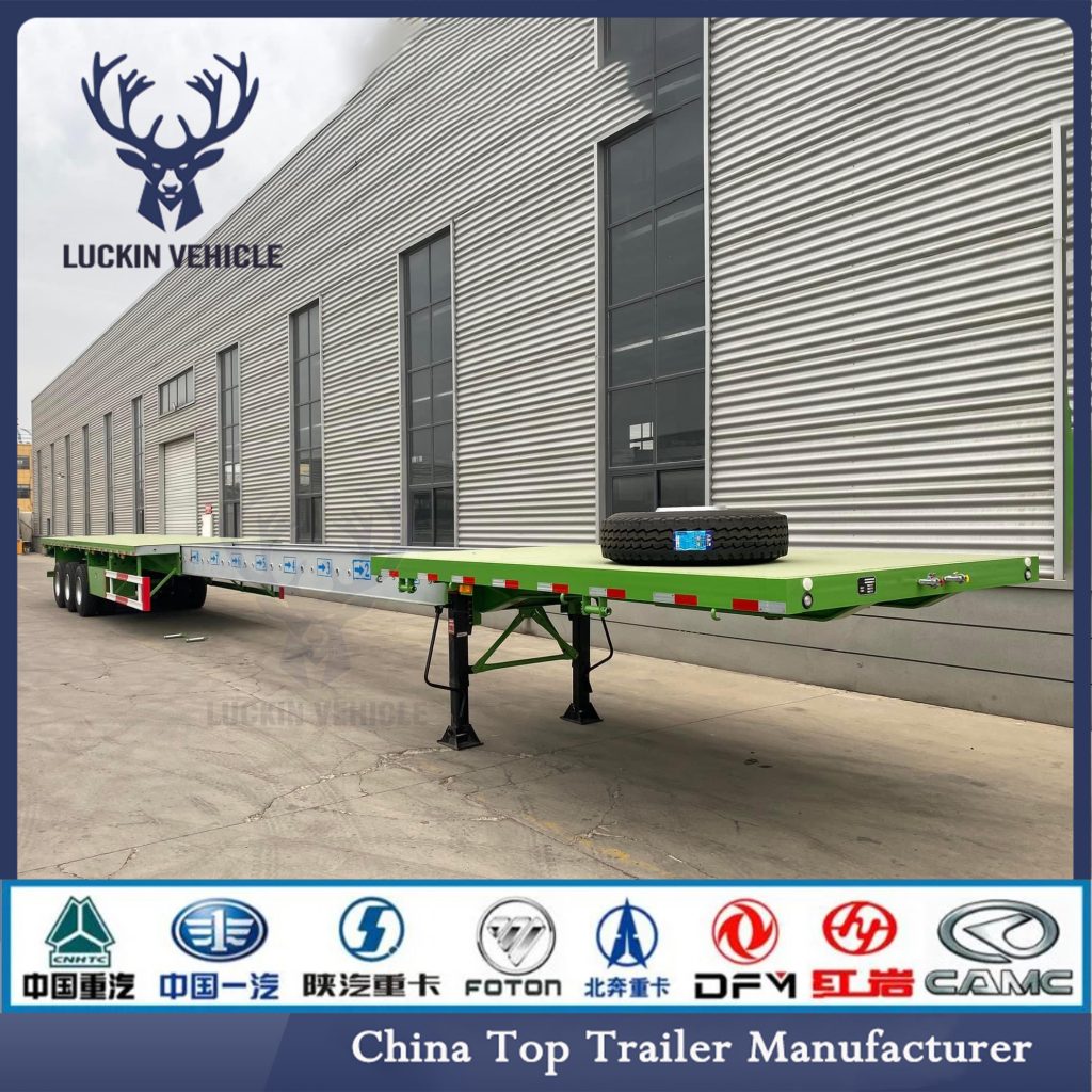 New Design Super Extendable 8–20m Flatbed Trailer From Luckin Vehicle插图