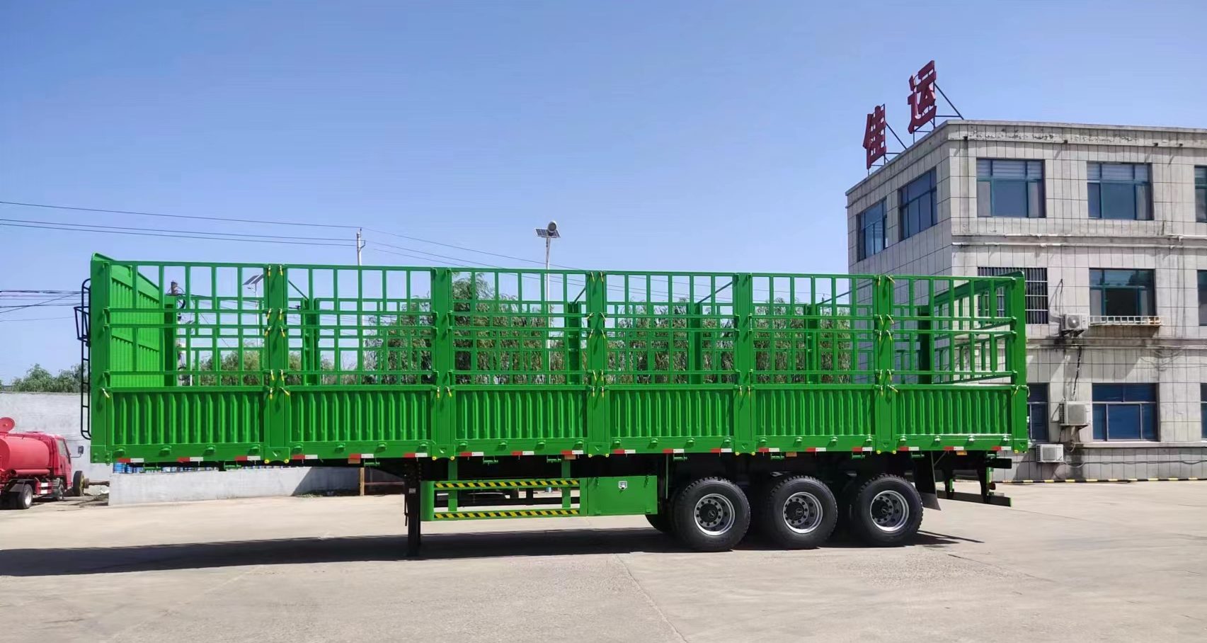 3 Axles 50ton Cargo Transport Semi Trailer Side Wall Fence Cargo Trailer插图