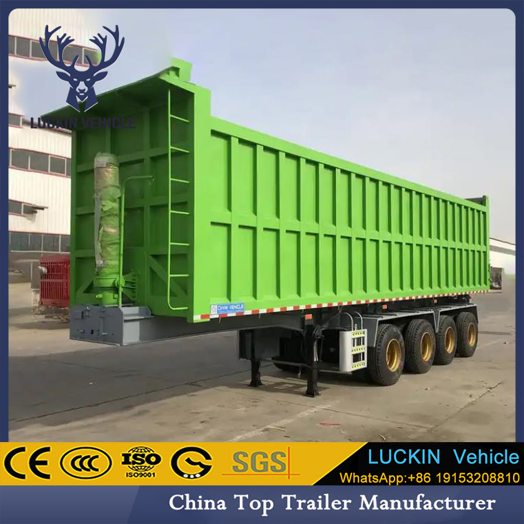 45 Cubic 4 Axles Square Shape Type Dump Trailer for Coal Transportion will export to Ghana插图1