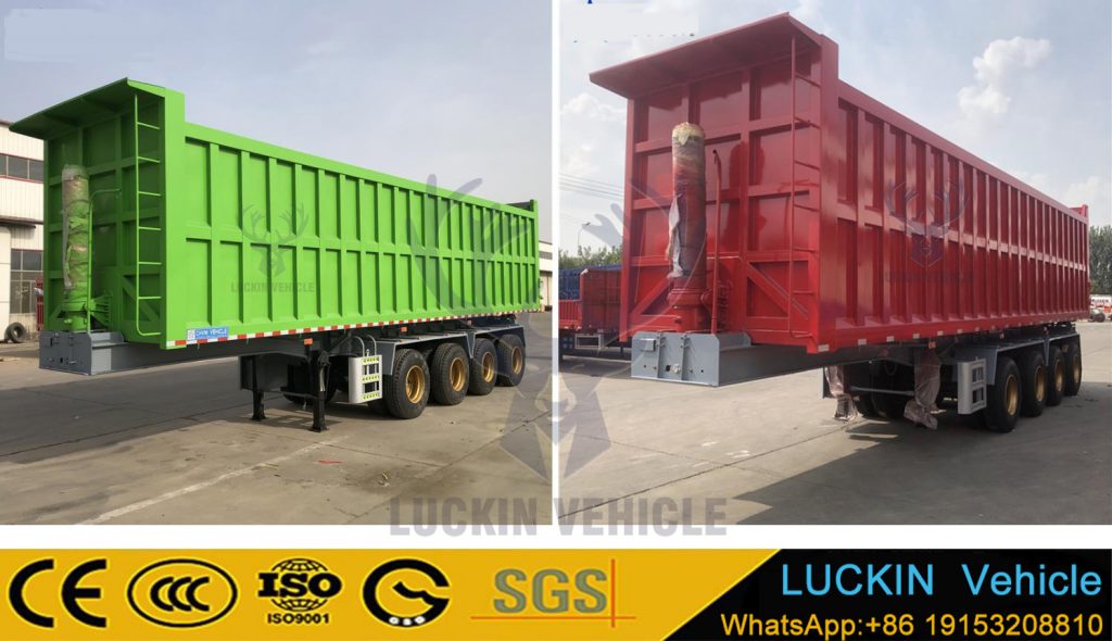 45 Cubic 4 Axles Square Shape Type Dump Trailer for Coal Transportion will export to Ghana插图