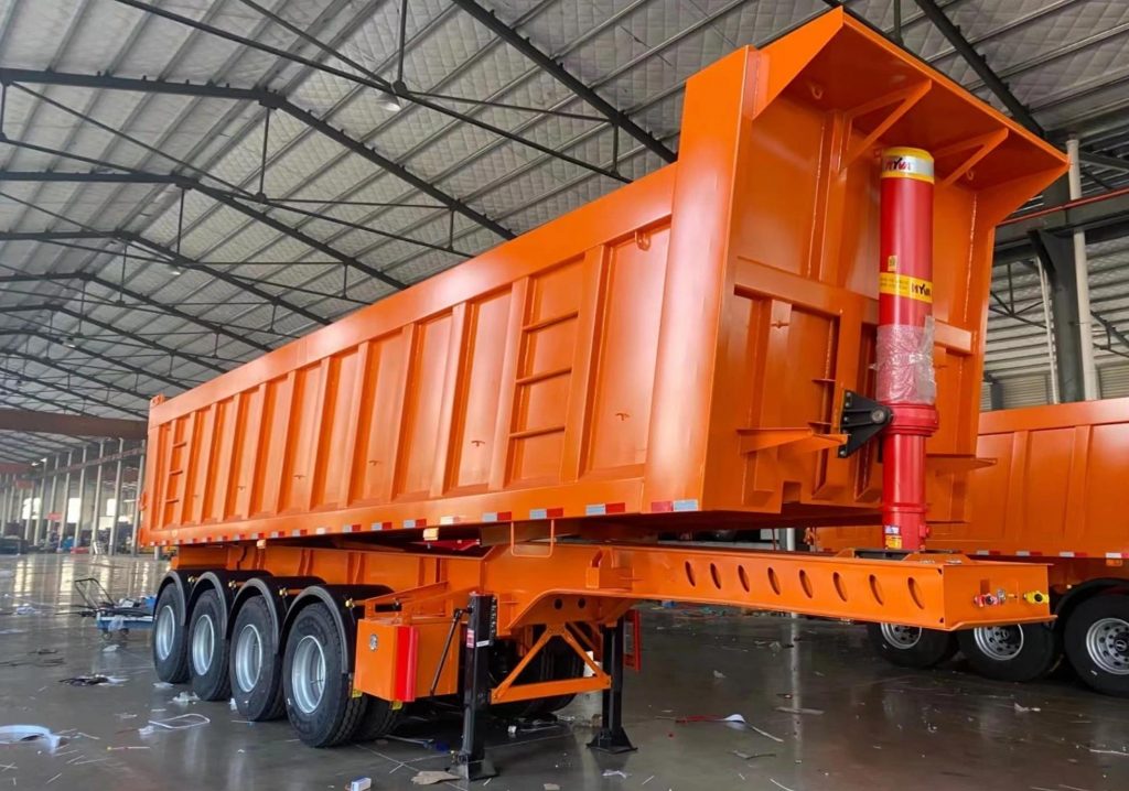 45 Cubic 4 Axles Square Shape Type Dump Trailer for Coal Transportion will export to Ghana插图6