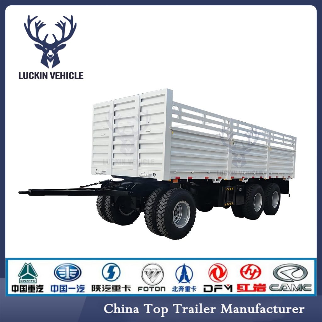 Hot Sale 3 Axle Drawbar Trailer Flatbed Trailer Supplier插图2