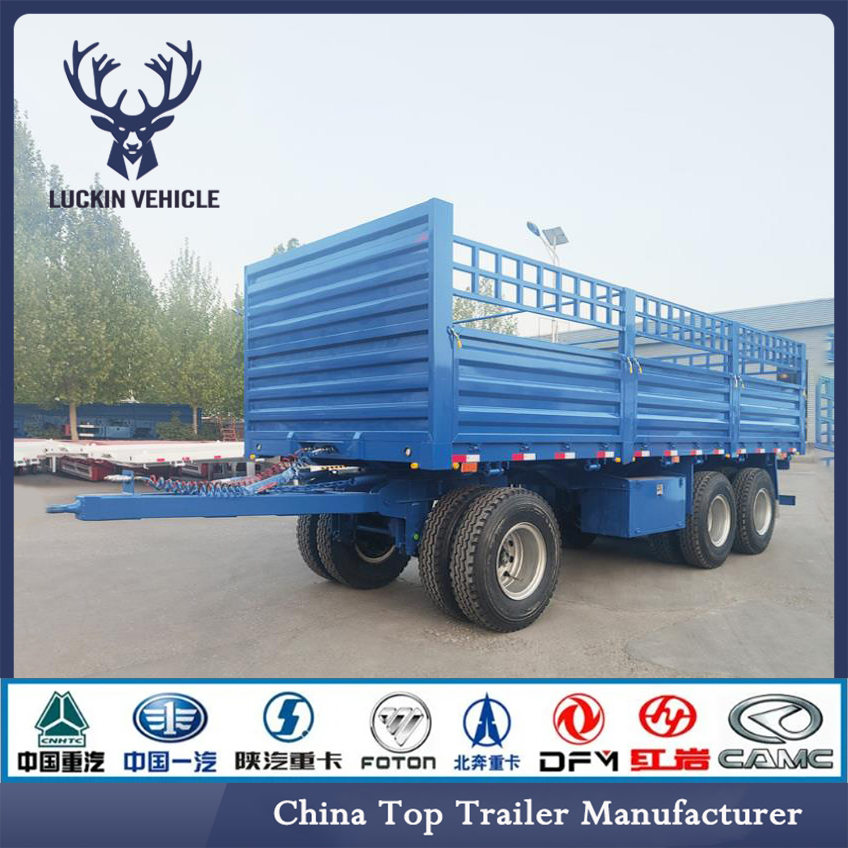 Hot Sale 3 Axle Drawbar Trailer Flatbed Trailer Supplier插图