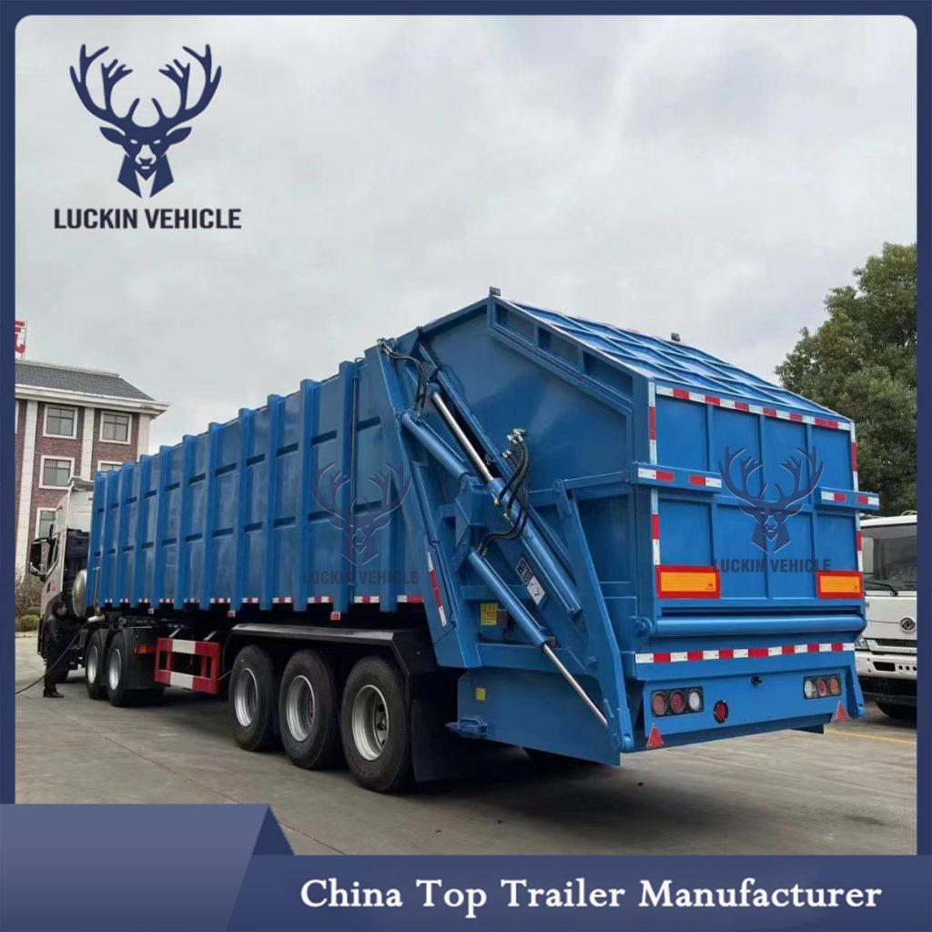 Factory Director Sale 45m3 Garbage Compactor Trailer for Domestic Waste and Industrial Waste插图2