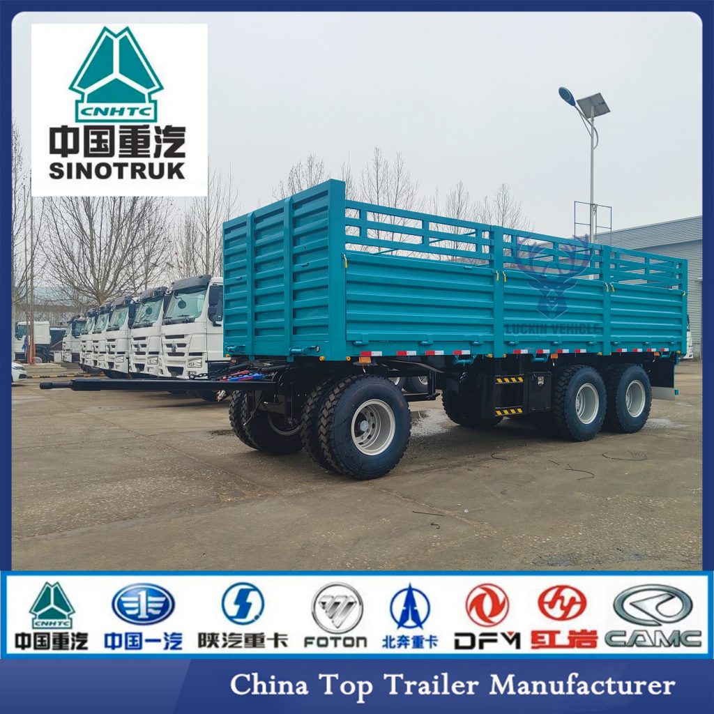 Hot Sale 3 Axle Drawbar Trailer Flatbed Trailer Supplier插图3