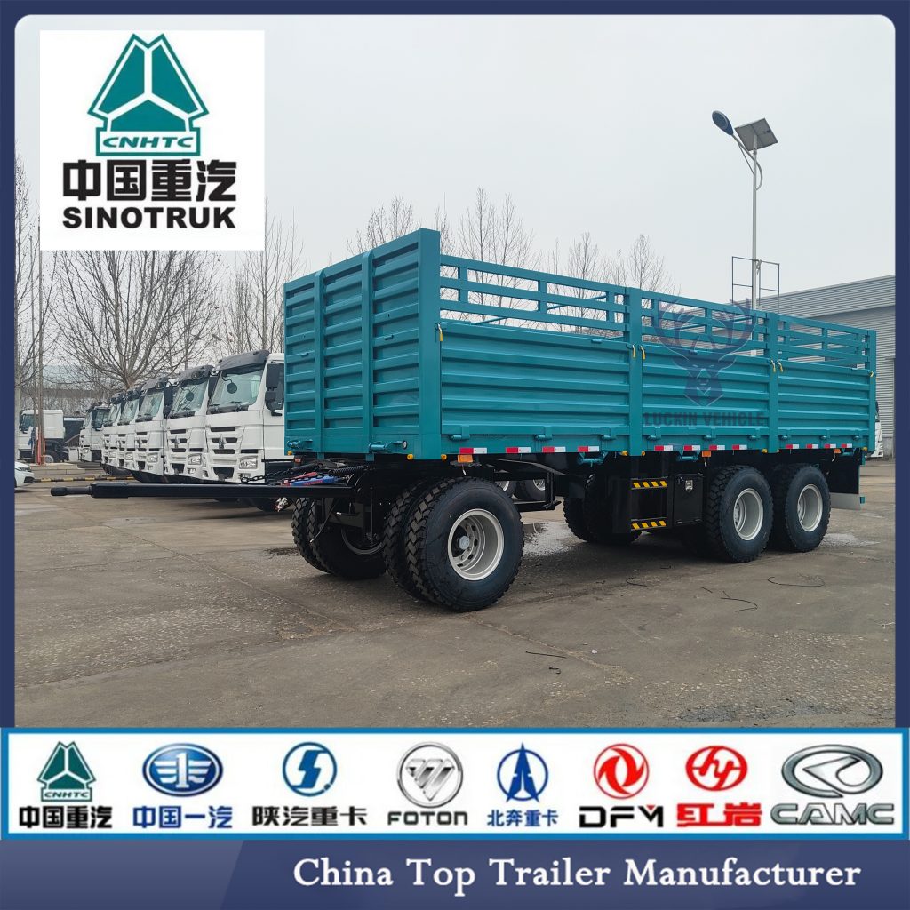 Hot Sale 3 Axle Drawbar Trailer Flatbed Trailer Supplier插图1