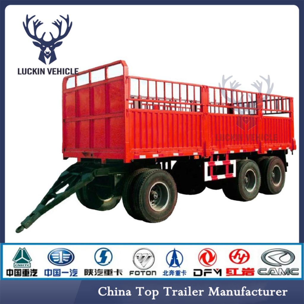 Hot Sale 3 Axle Drawbar Trailer Flatbed Trailer Supplier插图5