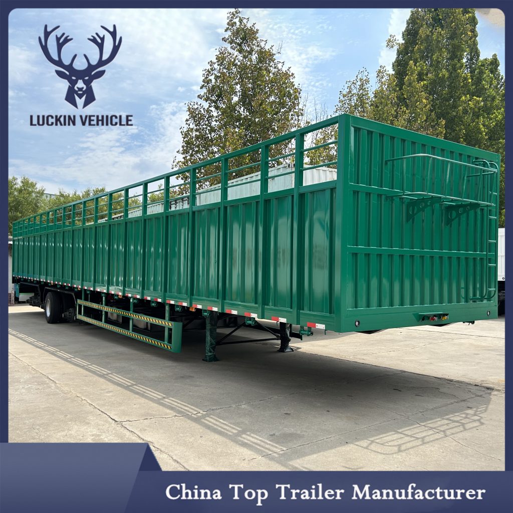 Luckin 60 Ton 4 Axle Fence Stake Cargo Unility Trucks Semi Trailer插图1