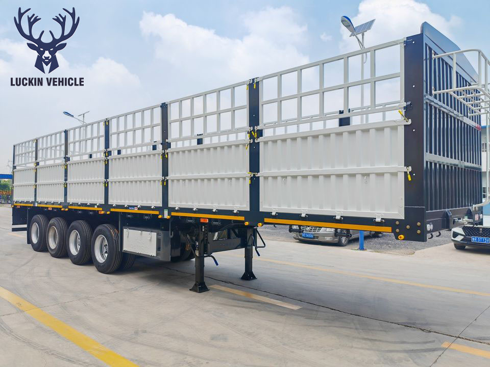 Luckin 60 Ton 4 Axle Fence Stake Cargo Unility Trucks Semi Trailer插图4