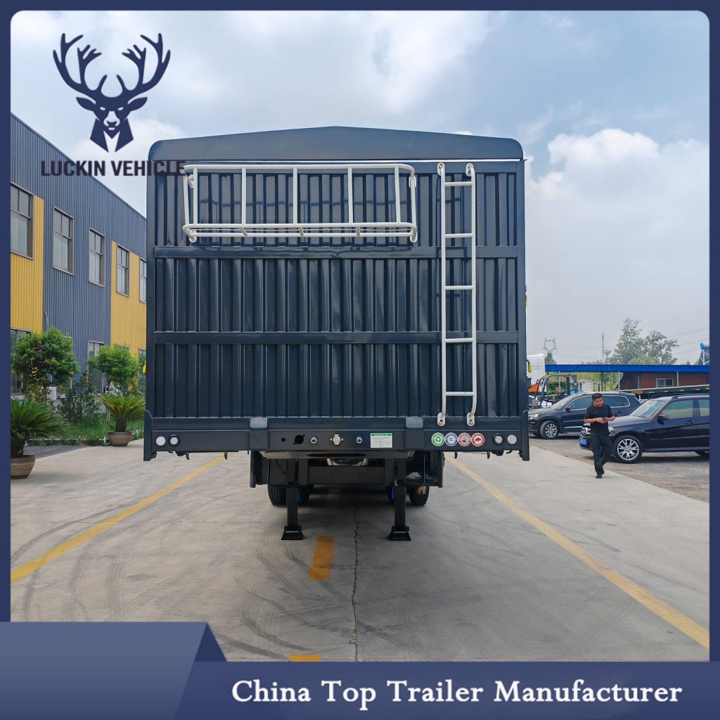 Luckin 60 Ton 4 Axle Fence Stake Cargo Unility Trucks Semi Trailer插图5