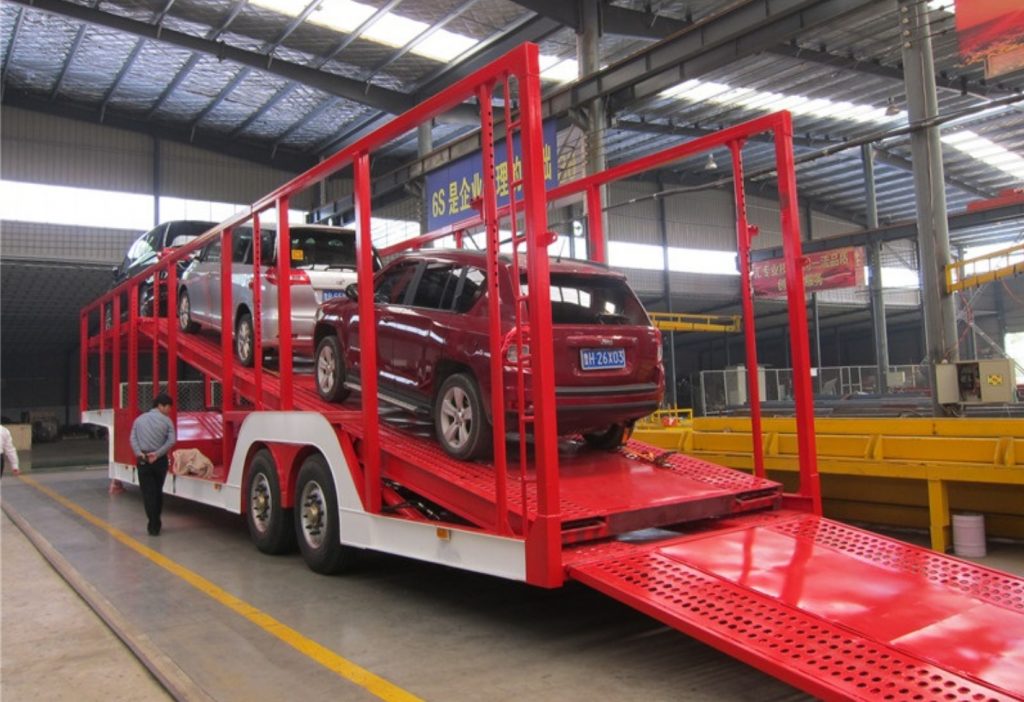 2 Axles /3 Axles Load 6-8 Units Car Transport 50 60 Tons Truck Steel Chassis Car Carrier Semi Trailer插图5